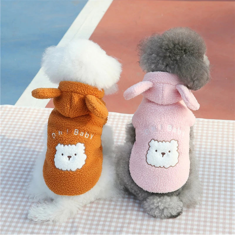 Fleece Dog Hoodies Cute