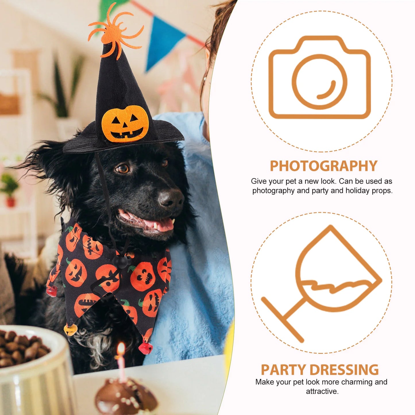 Kerchief Metal Bell Pet Decor Party Hathall