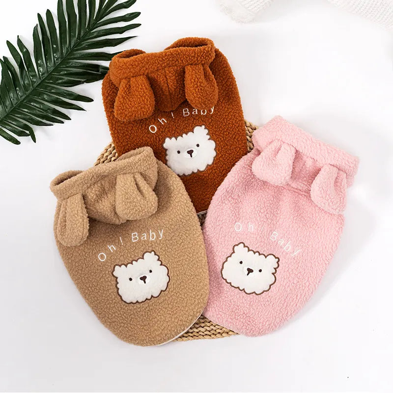 Fleece Dog Hoodies Cute