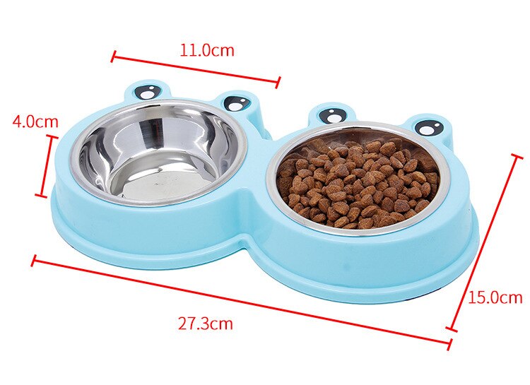 One-piece Pet Double Bowl Stainless Steel
