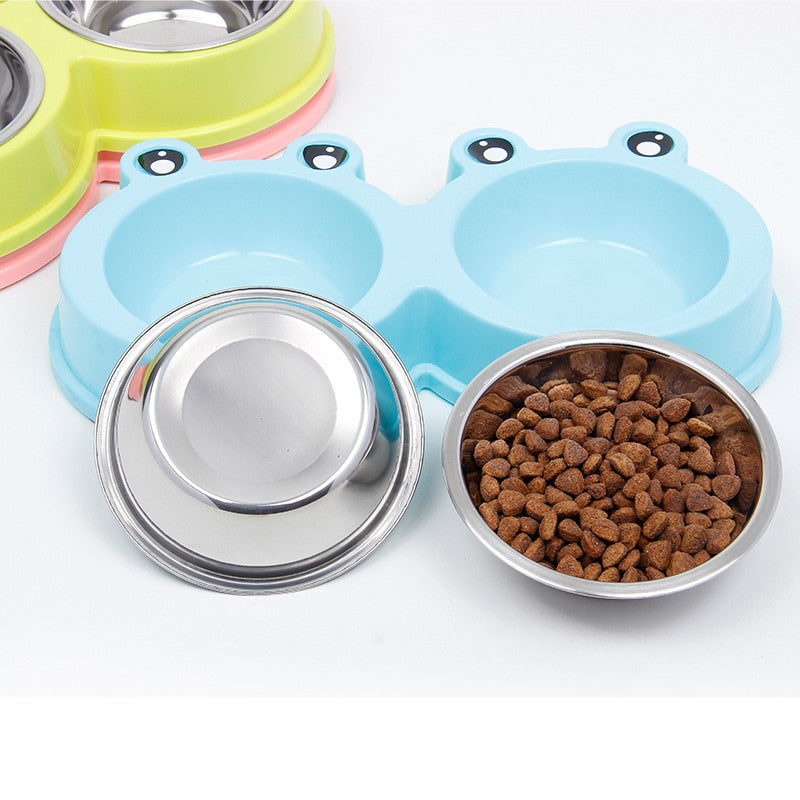 One-piece Pet Double Bowl Stainless Steel