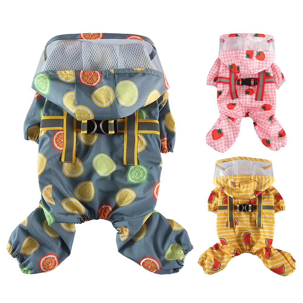 Raincoat Four Feet Fruit Print Water Proof