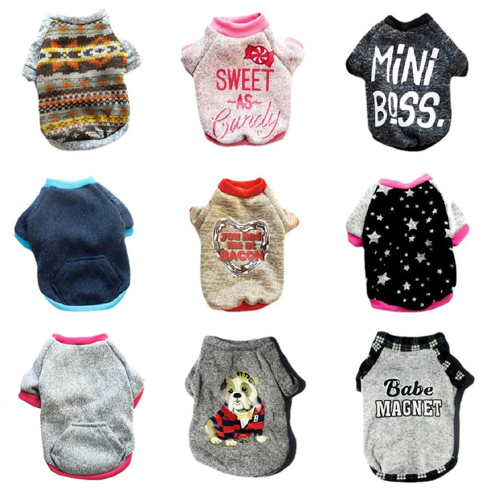 New Warm Dog Clothes Puppy Cartoon Hoodie