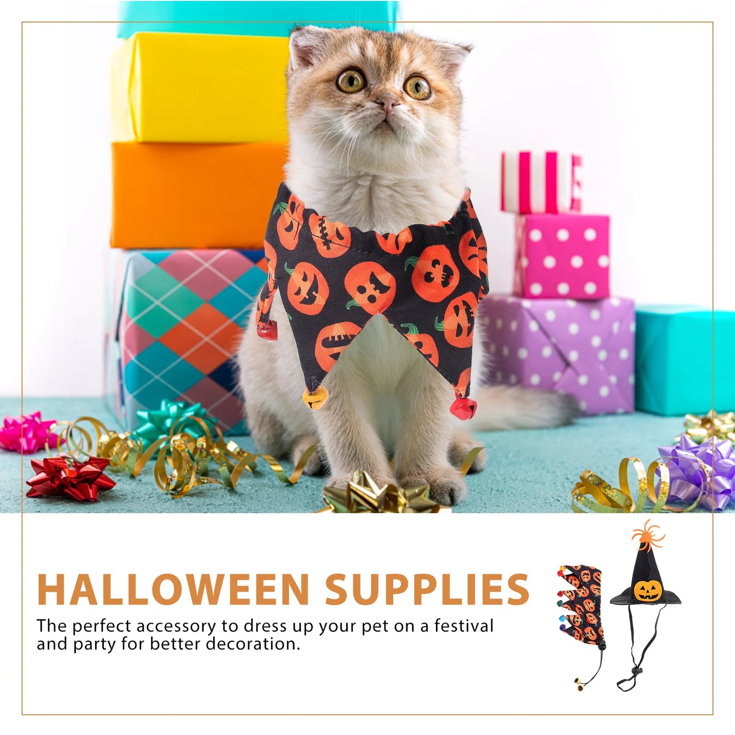 Kerchief Metal Bell Pet Decor Party Hathall