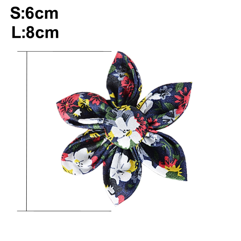 Collar Nylon With Flower and Metal Buckle