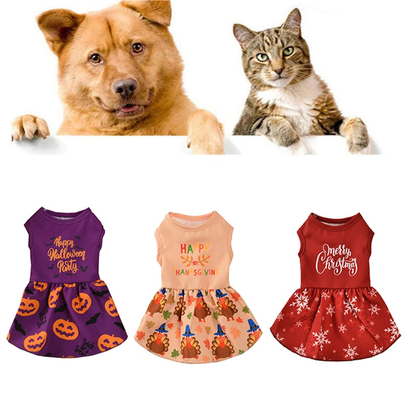 Christmas Printed Pet Dog Dress