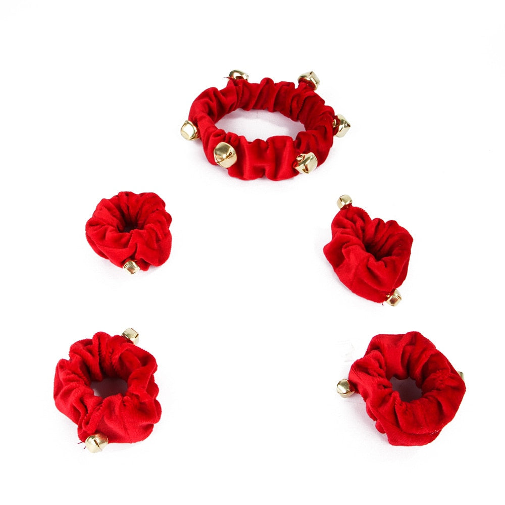4PCS Christmas Bell Collar Set