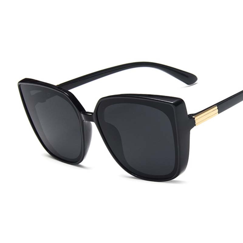 Woman Vintage Black Mirror Sun Glasses