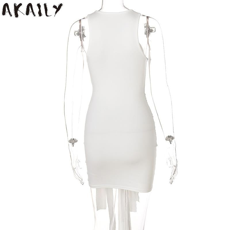Akaily Autumn Sexy White Dresses For Women