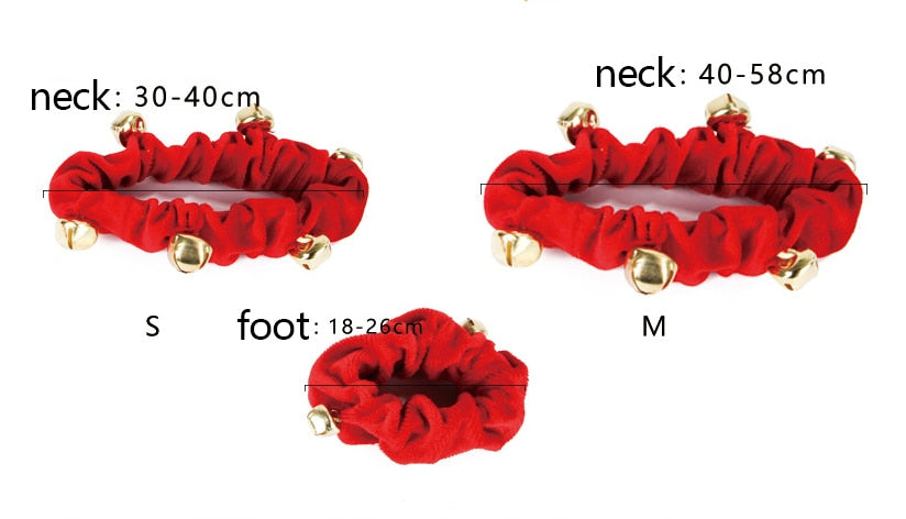 4PCS Christmas Bell Collar Set