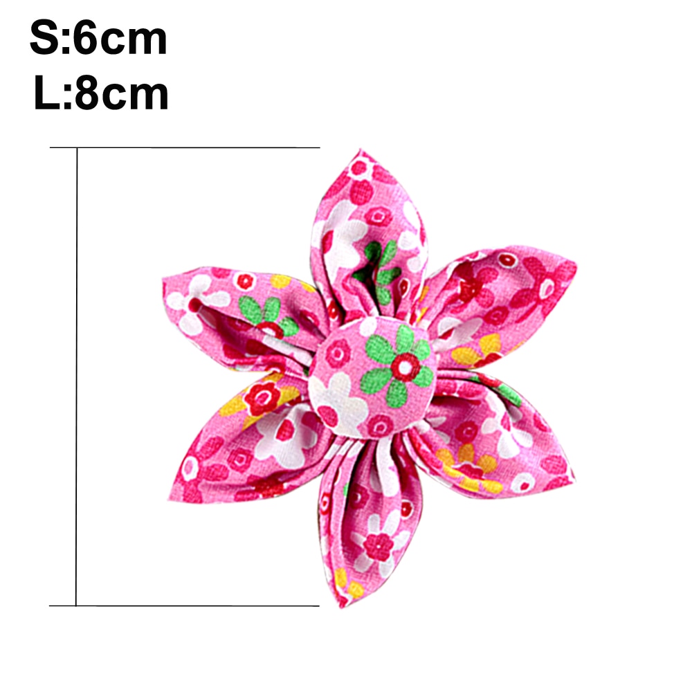 Collar Nylon With Flower and Metal Buckle