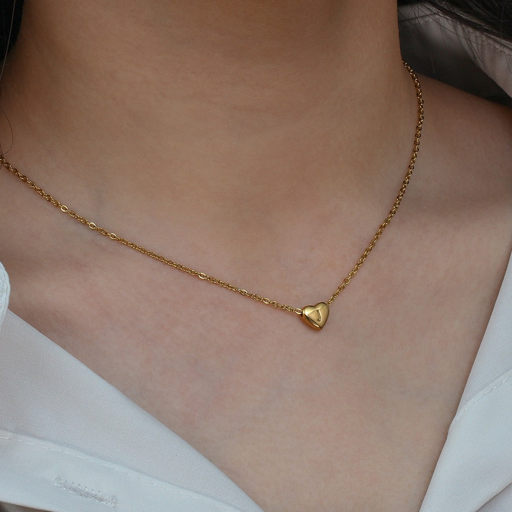 Minimalist Small Love Initial Necklace