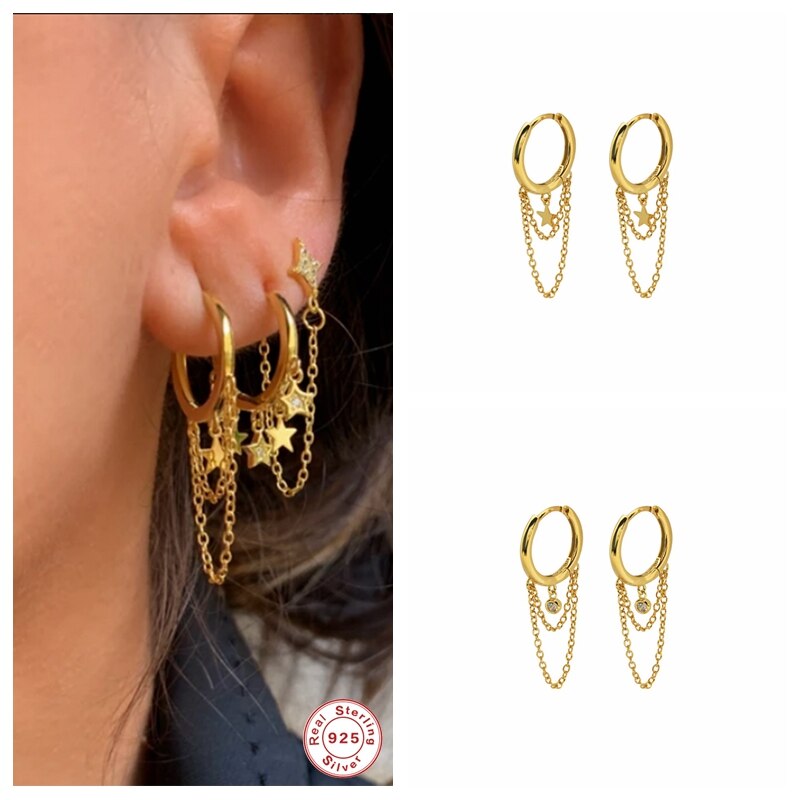 Star Hoop Earrings