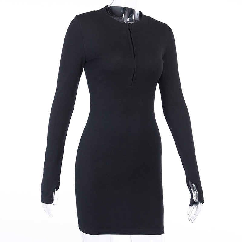Spring Solid Party Slim Mini Dress