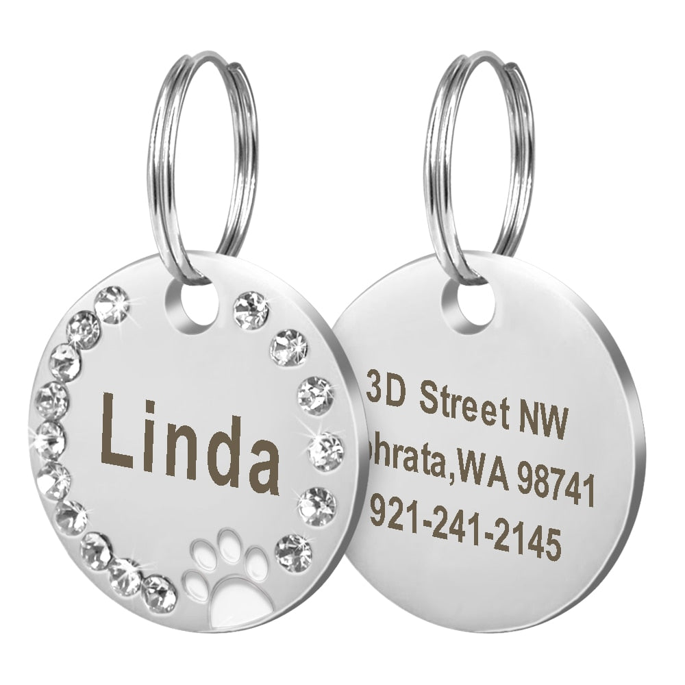 Stainless Steel Name Tag Paw