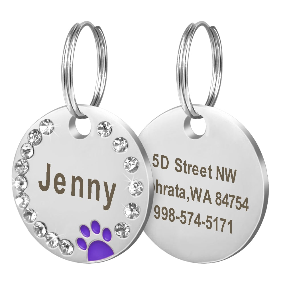 Stainless Steel Name Tag Paw