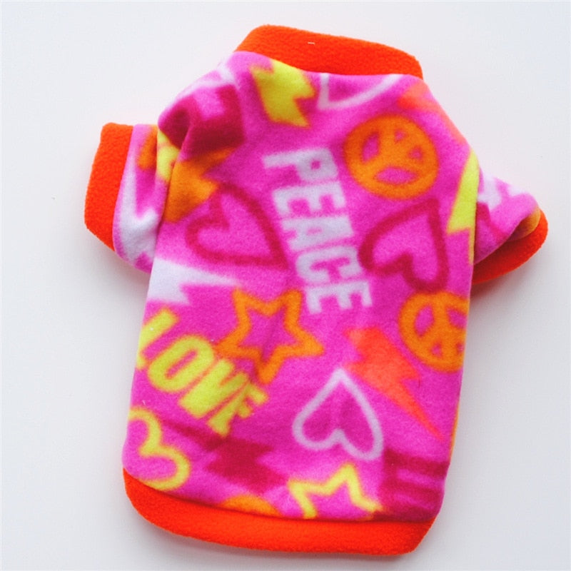 Warm Fleece Pet Dog Clothes Cute Skull Printed