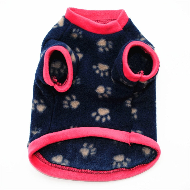 Warm Fleece Pet Dog Clothes Cute Skull Printed