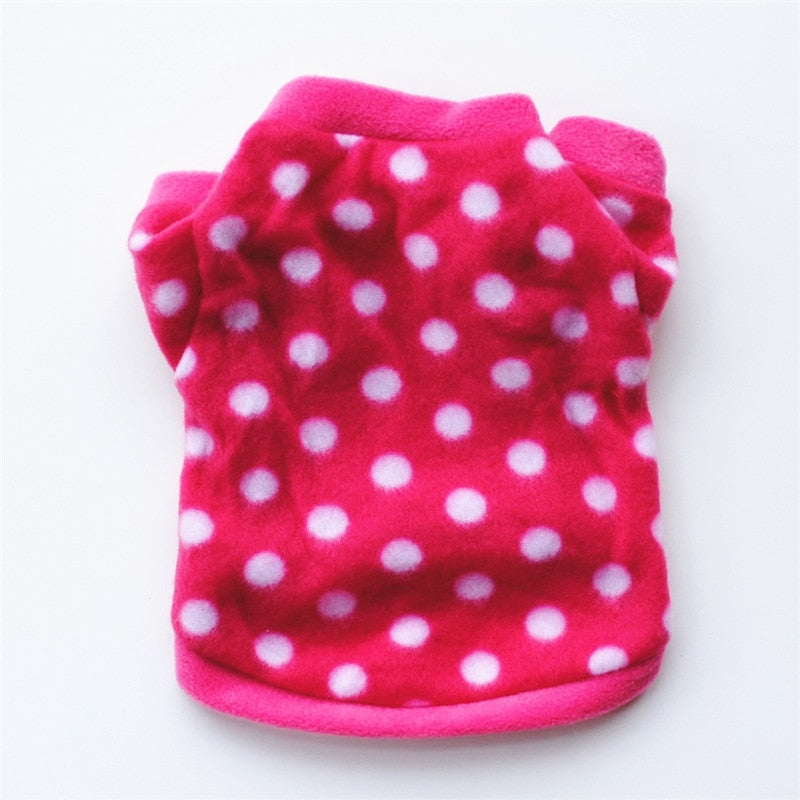 Warm Fleece Pet Dog Clothes Cute Skull Printed