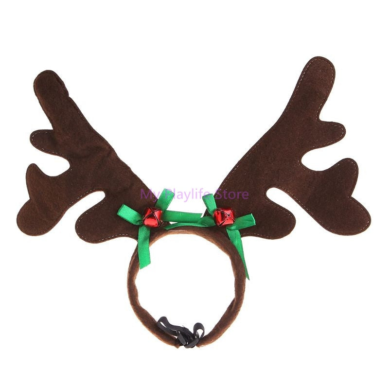 Christmas Pet Headband Deer Horn Hat Costume Dog