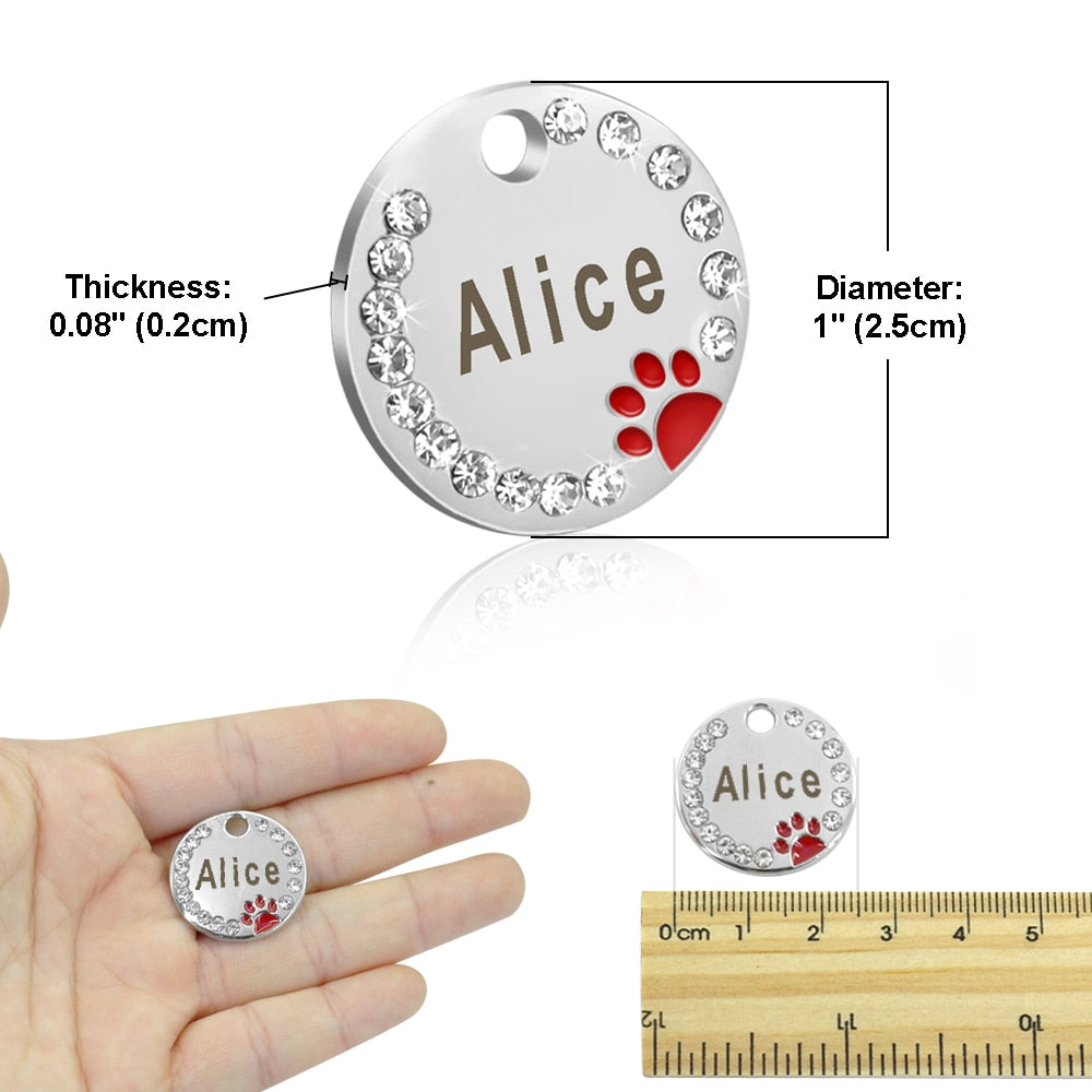 Stainless Steel Name Tag Paw