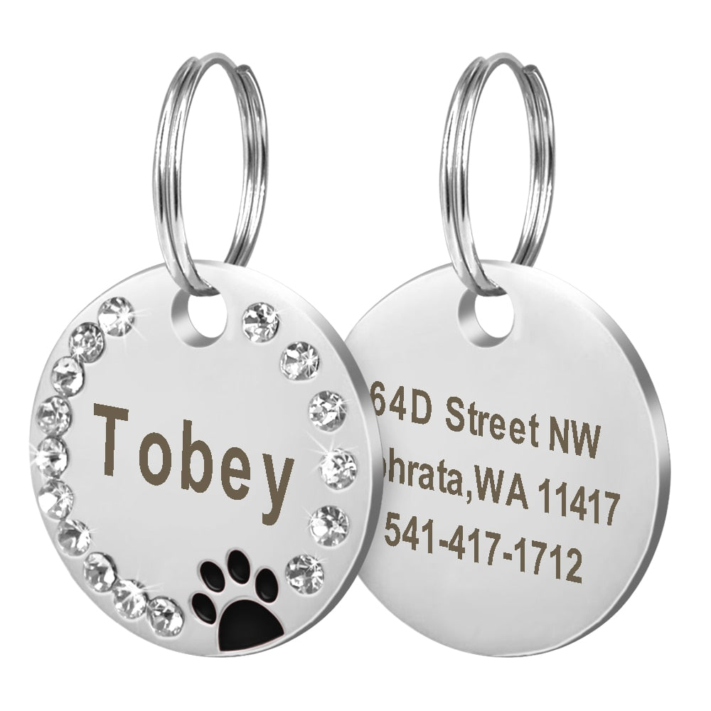 Stainless Steel Name Tag Paw