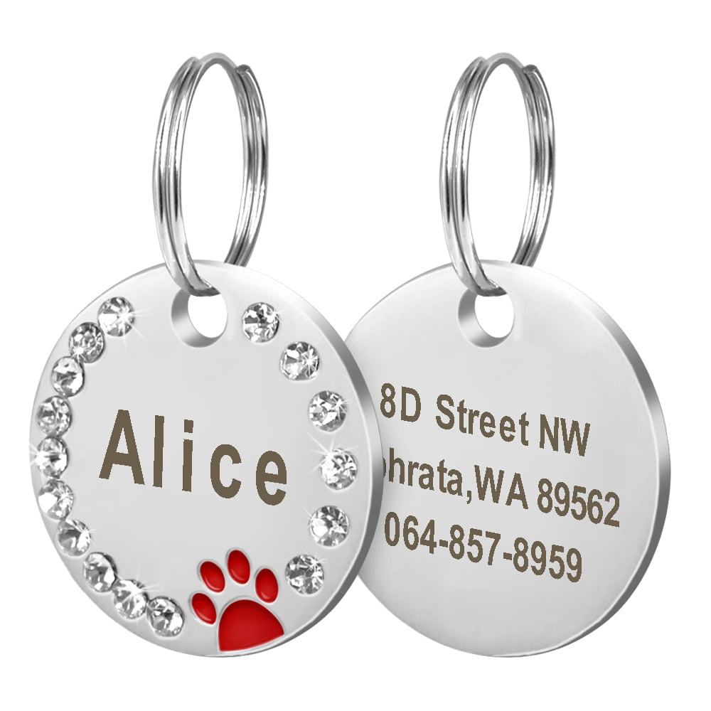 Stainless Steel Name Tag Paw