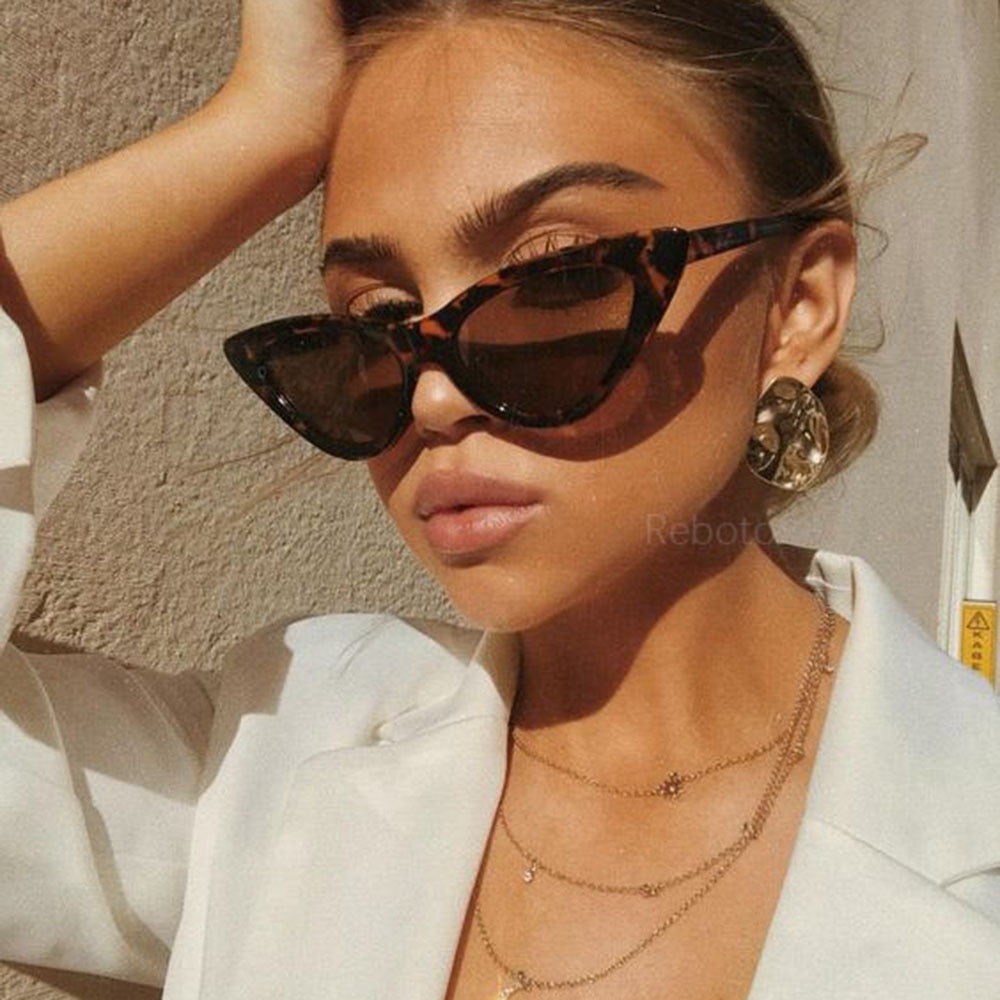 Black White Triangle Vintage Ladies Sun Glasses