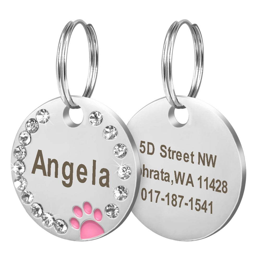 Stainless Steel Name Tag Paw