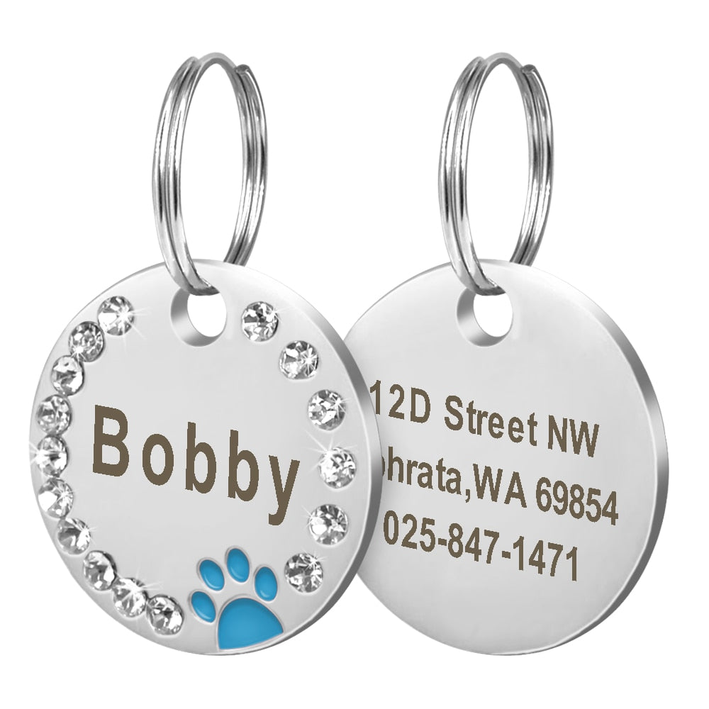 Stainless Steel Name Tag Paw