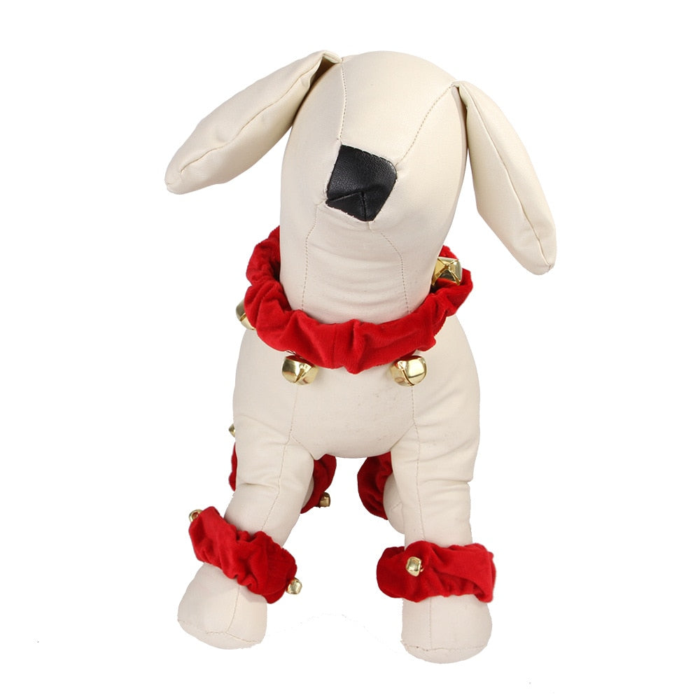 4PCS Christmas Bell Collar Set