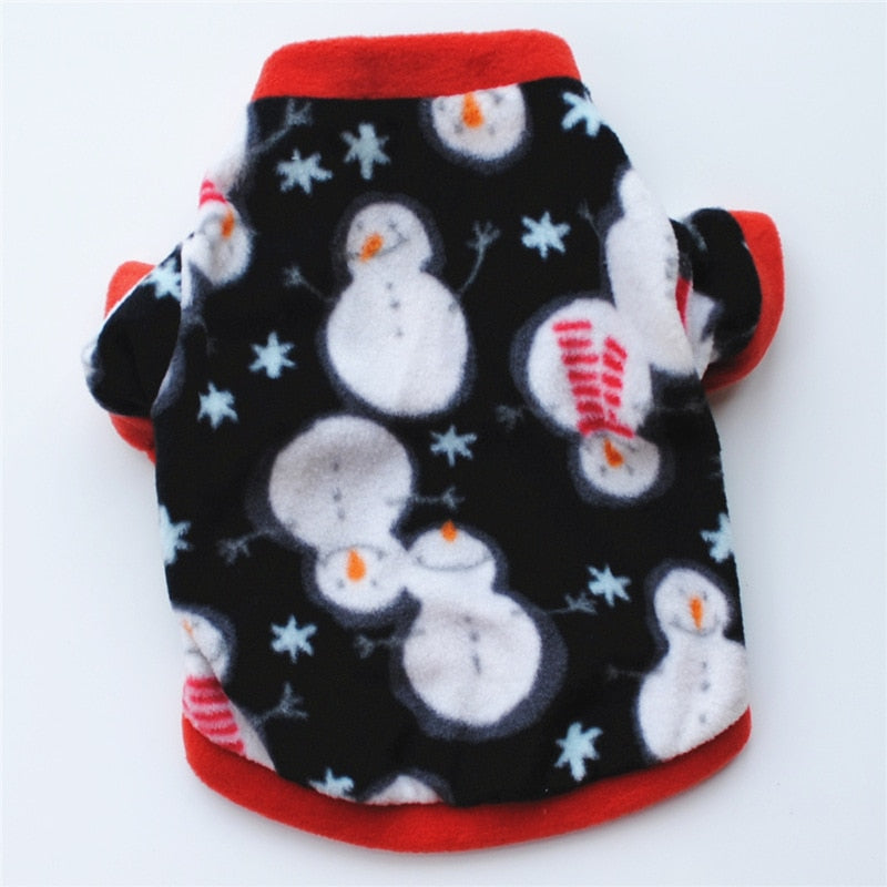 Warm Fleece Pet Dog Clothes Cute Skull Printed
