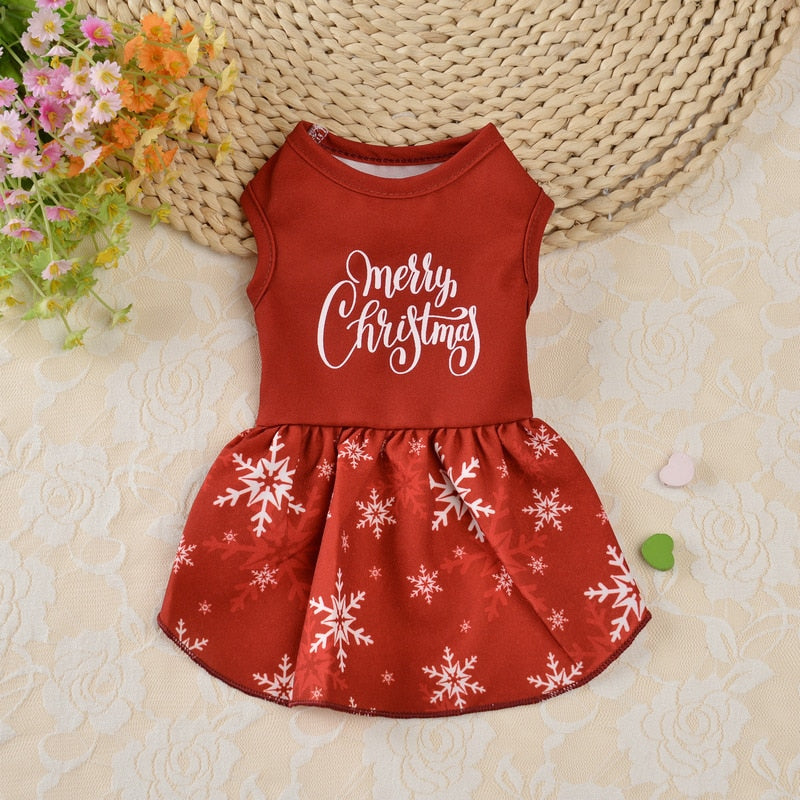Christmas Printed Pet Dog Dress