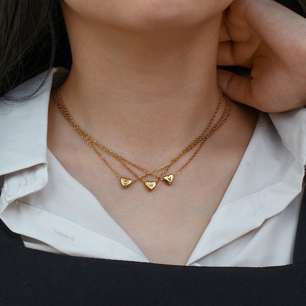 Minimalist Small Love Initial Necklace