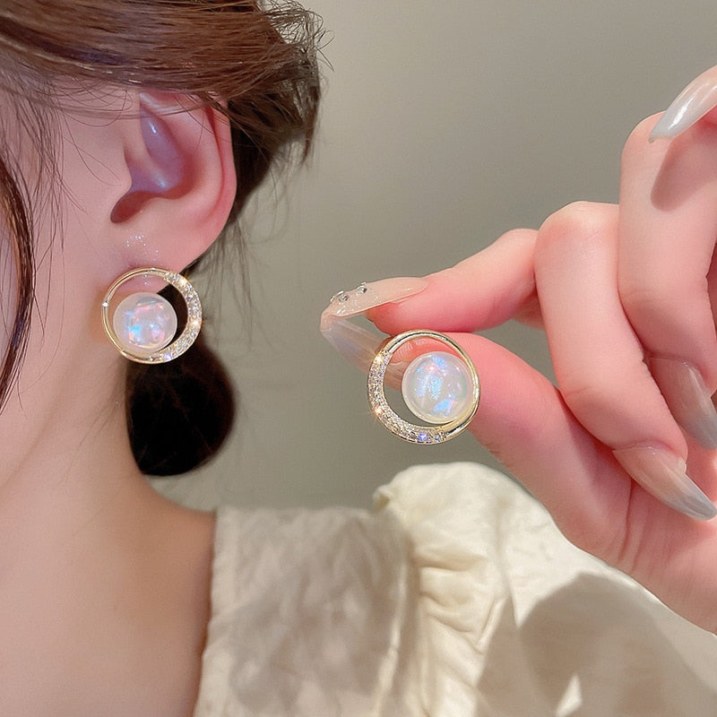 Pearl Flower Stud Earrings