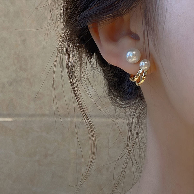 Pearl Flower Stud Earrings