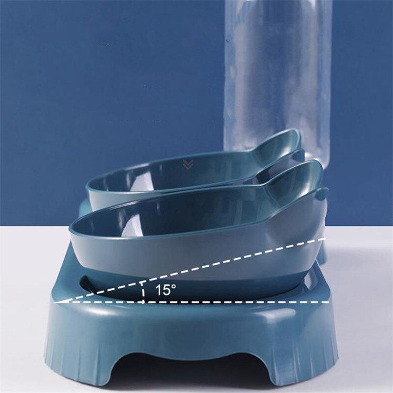 Double bowl food bowl automatic feeding dispenser