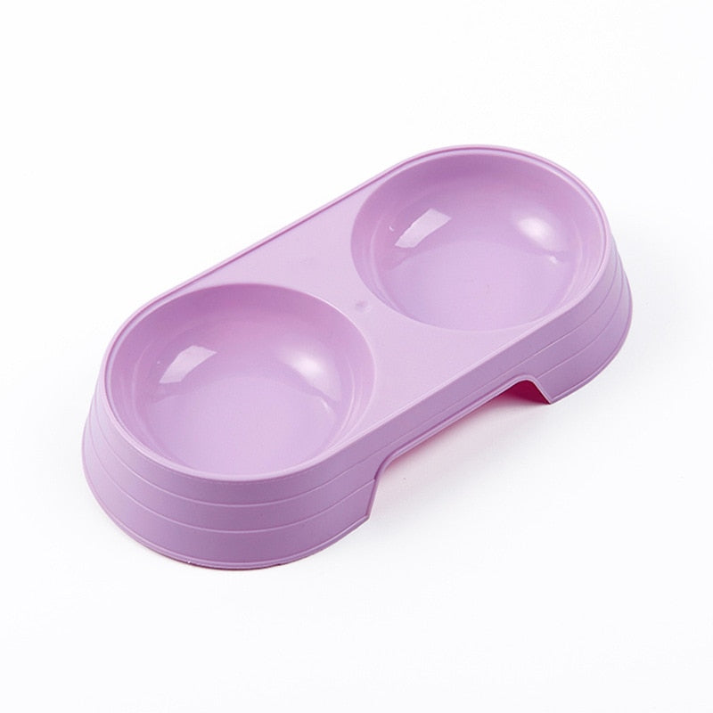 Macaron Pet Double Bowl Plastic