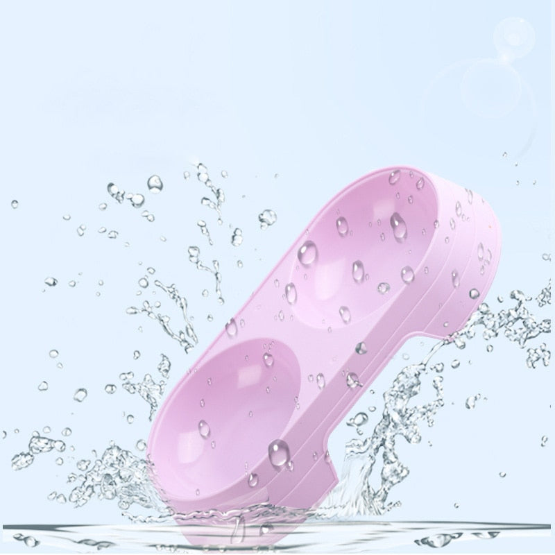 Macaron Pet Double Bowl Plastic