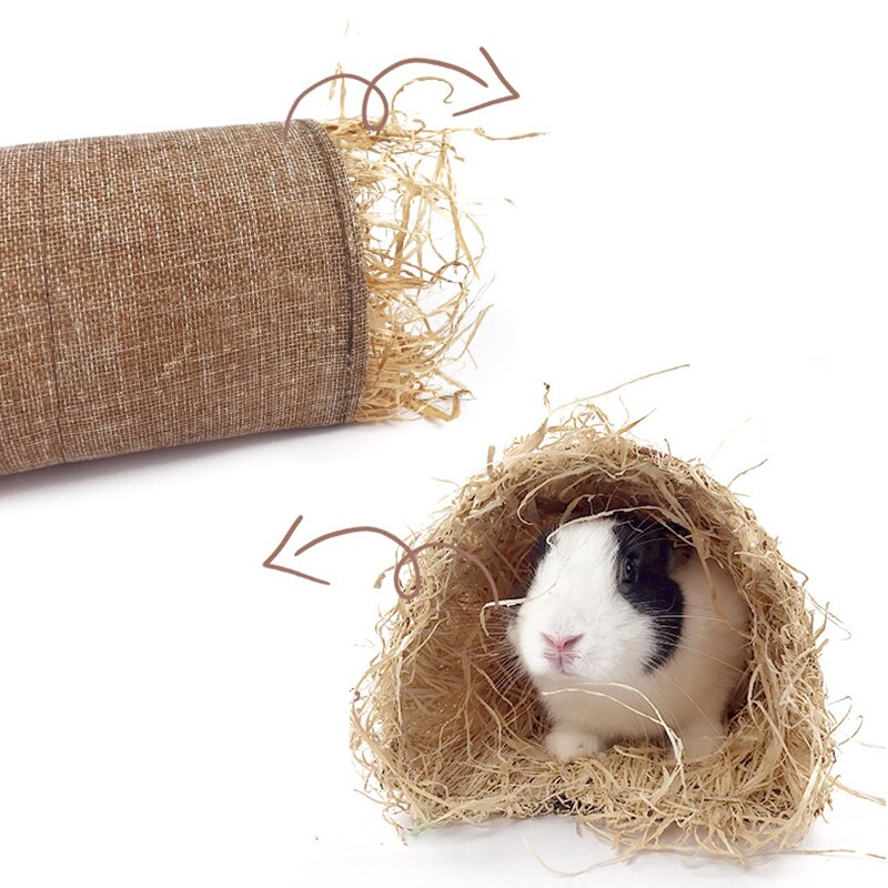 Rabbit Hideaway Hamster Tunnel Straw Nest