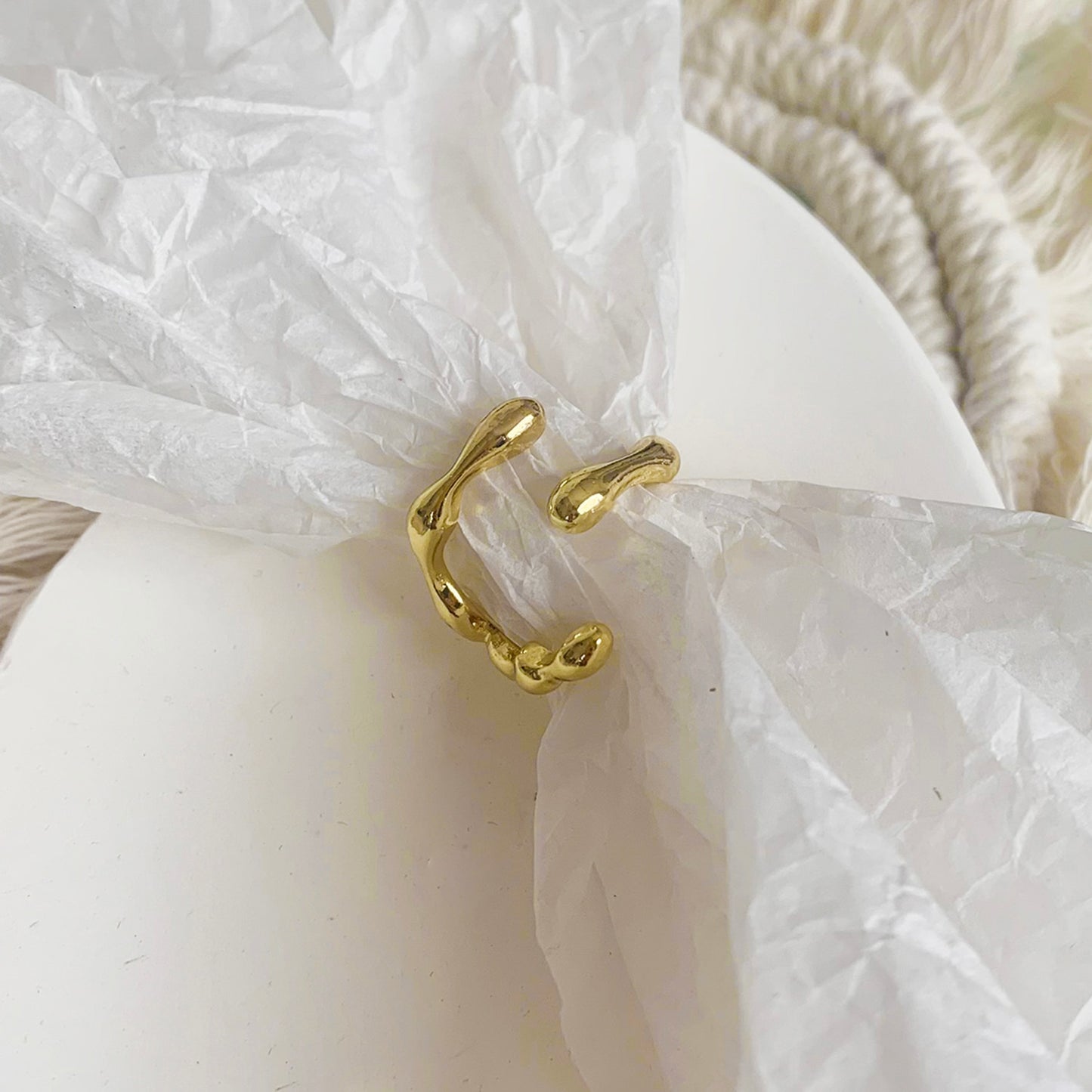 Minimalist Irregular Twined Finger Rings