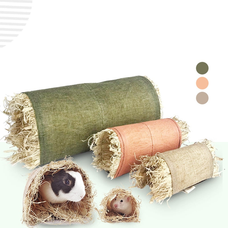 Rabbit Hideaway Hamster Tunnel Straw Nest