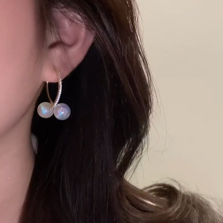 Pearl Flower Stud Earrings