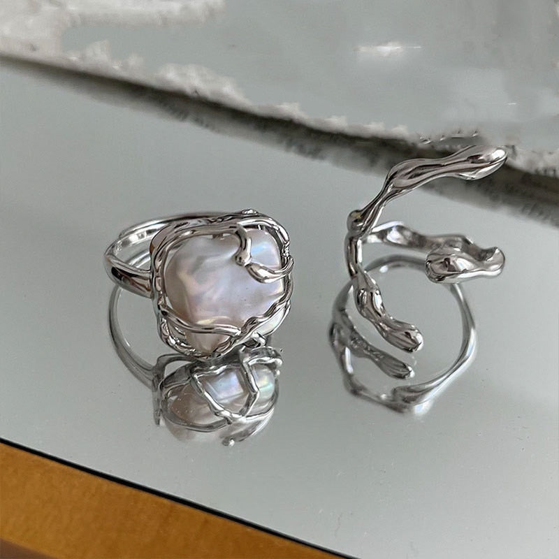 Minimalist Irregular Twined Finger Rings