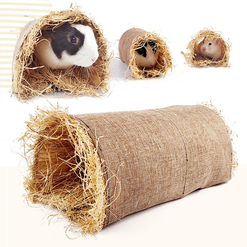Rabbit Hideaway Hamster Tunnel Straw Nest