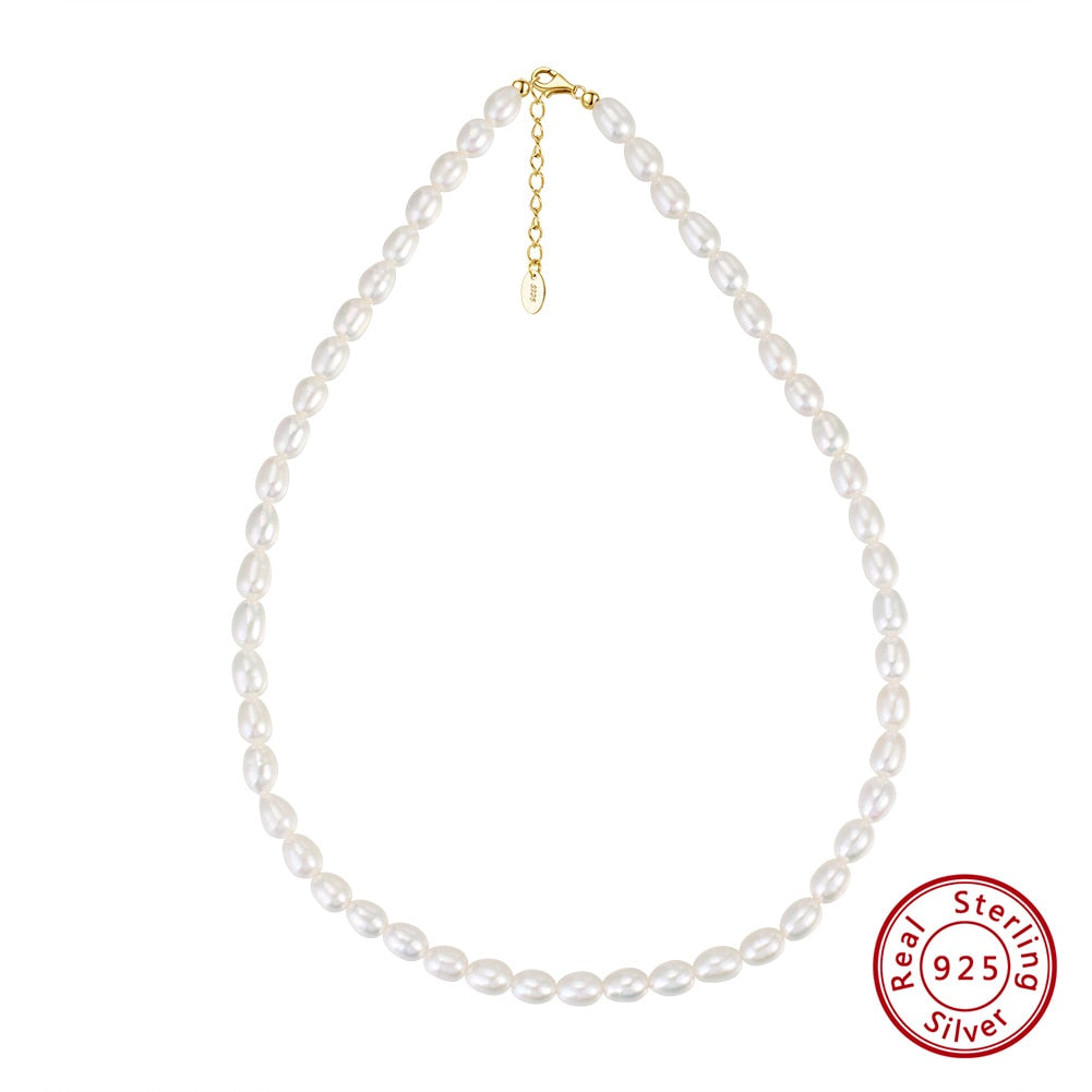 ORSA JEWELS 14K Gold 925 Sterling Silver Pearl Necklace