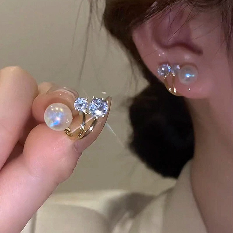 Pearl Flower Stud Earrings
