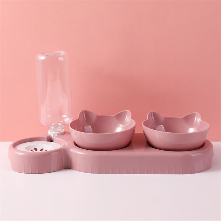 Double bowl food bowl automatic feeding dispenser