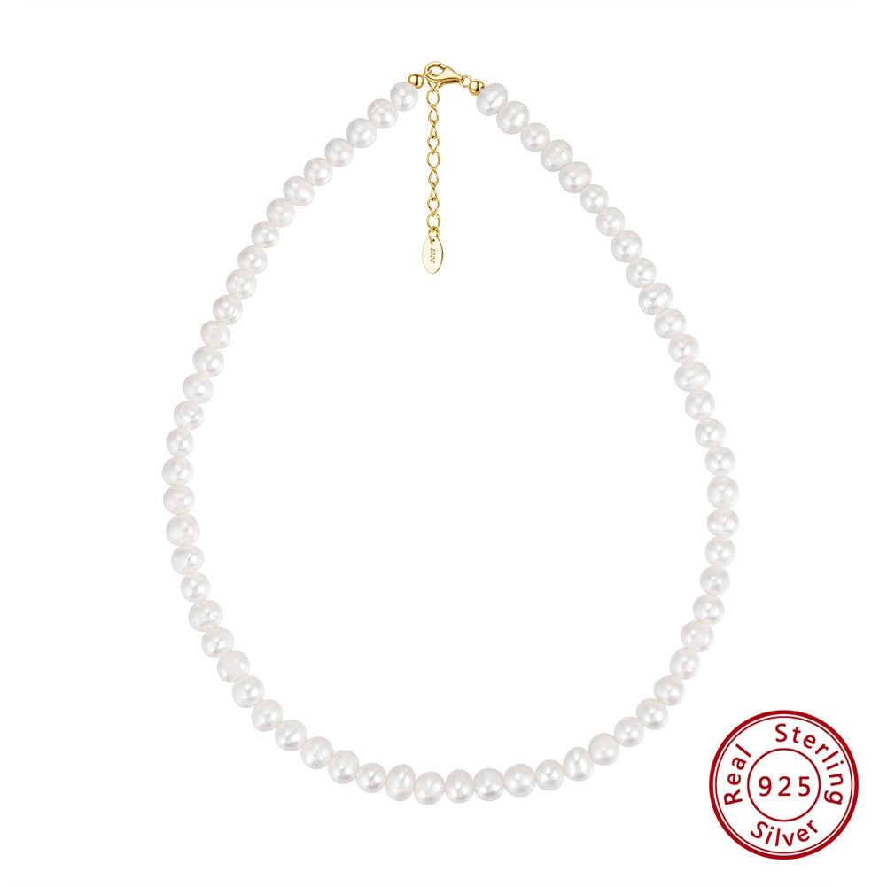 ORSA JEWELS 14K Gold 925 Sterling Silver Pearl Necklace