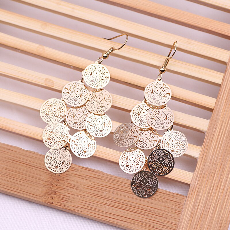 Nine Piece Round Flower Earrings